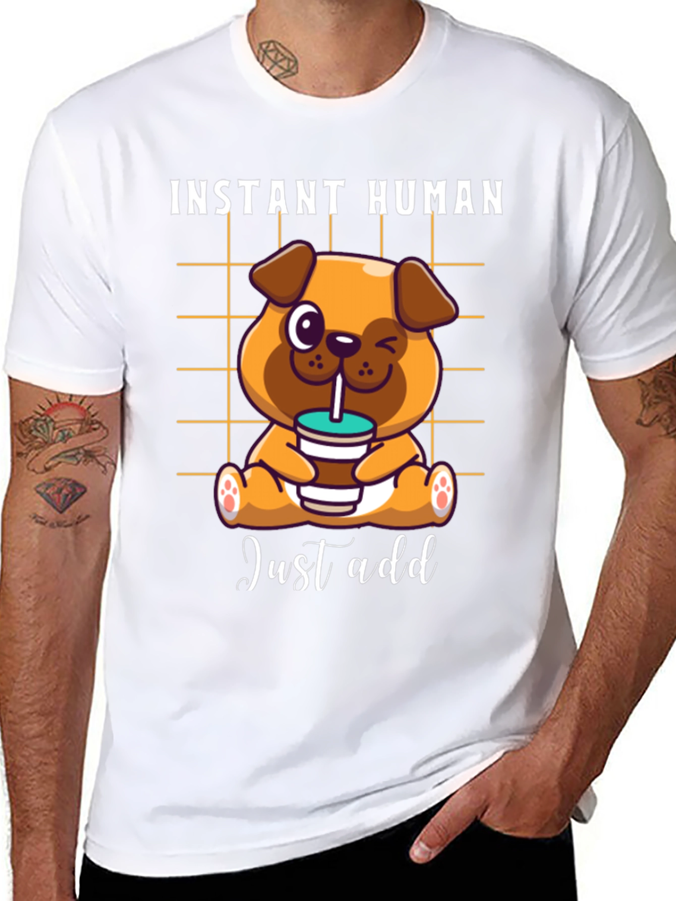 Instant Human Dog Coffee T-Shirt – Funny Dog Lover Tee