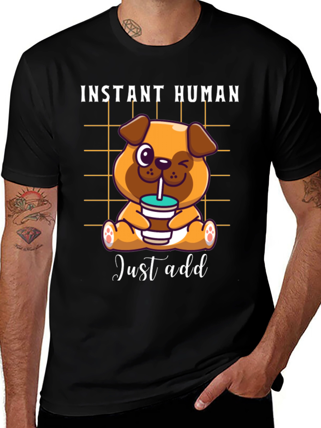 Instant Human Dog Coffee T-Shirt – Funny Dog Lover Tee