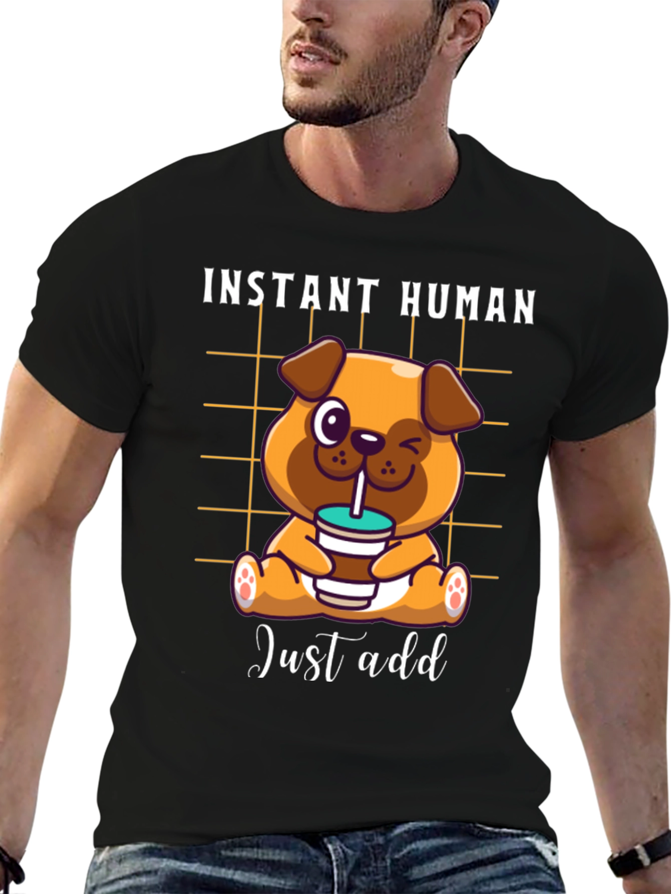 Instant Human Dog Coffee T-Shirt – Funny Dog Lover Tee