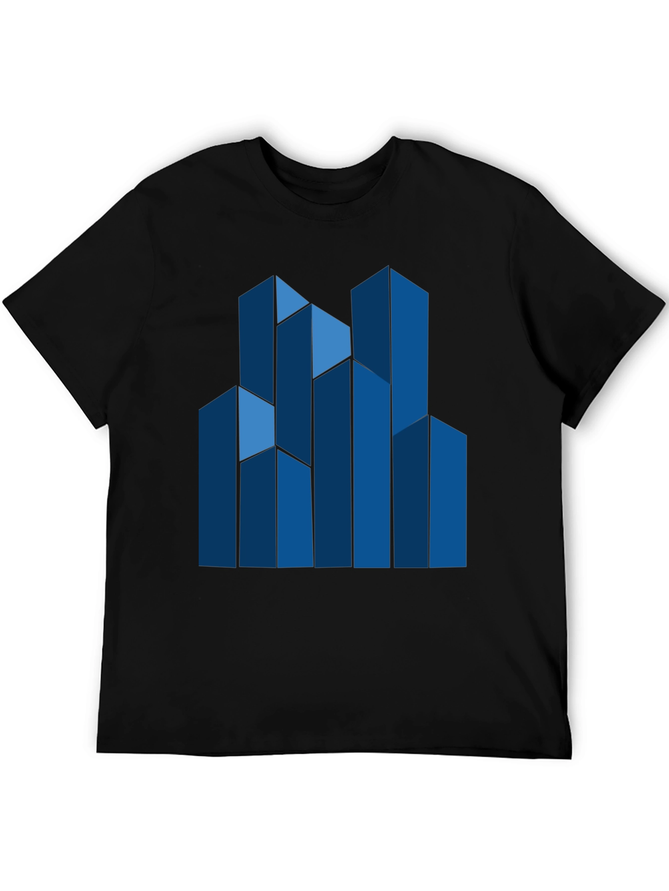 Modern Blue Geometric Graphic T-Shirt