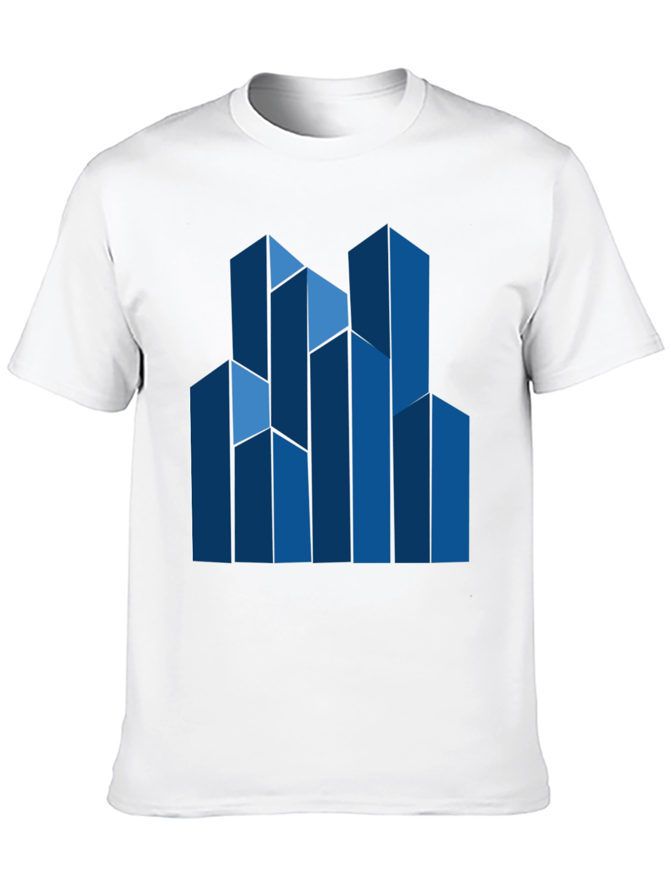 Modern Blue Geometric Graphic T-Shirt
