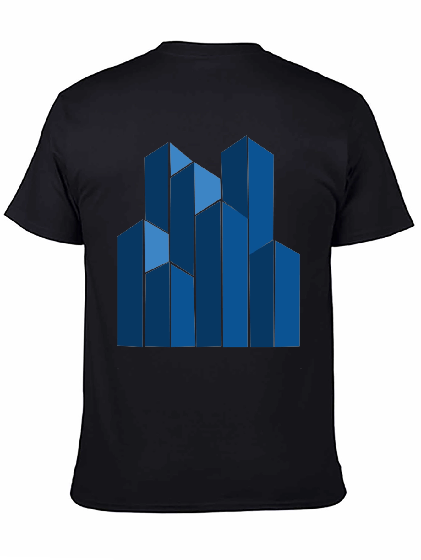 Modern Blue Geometric Graphic T-Shirt