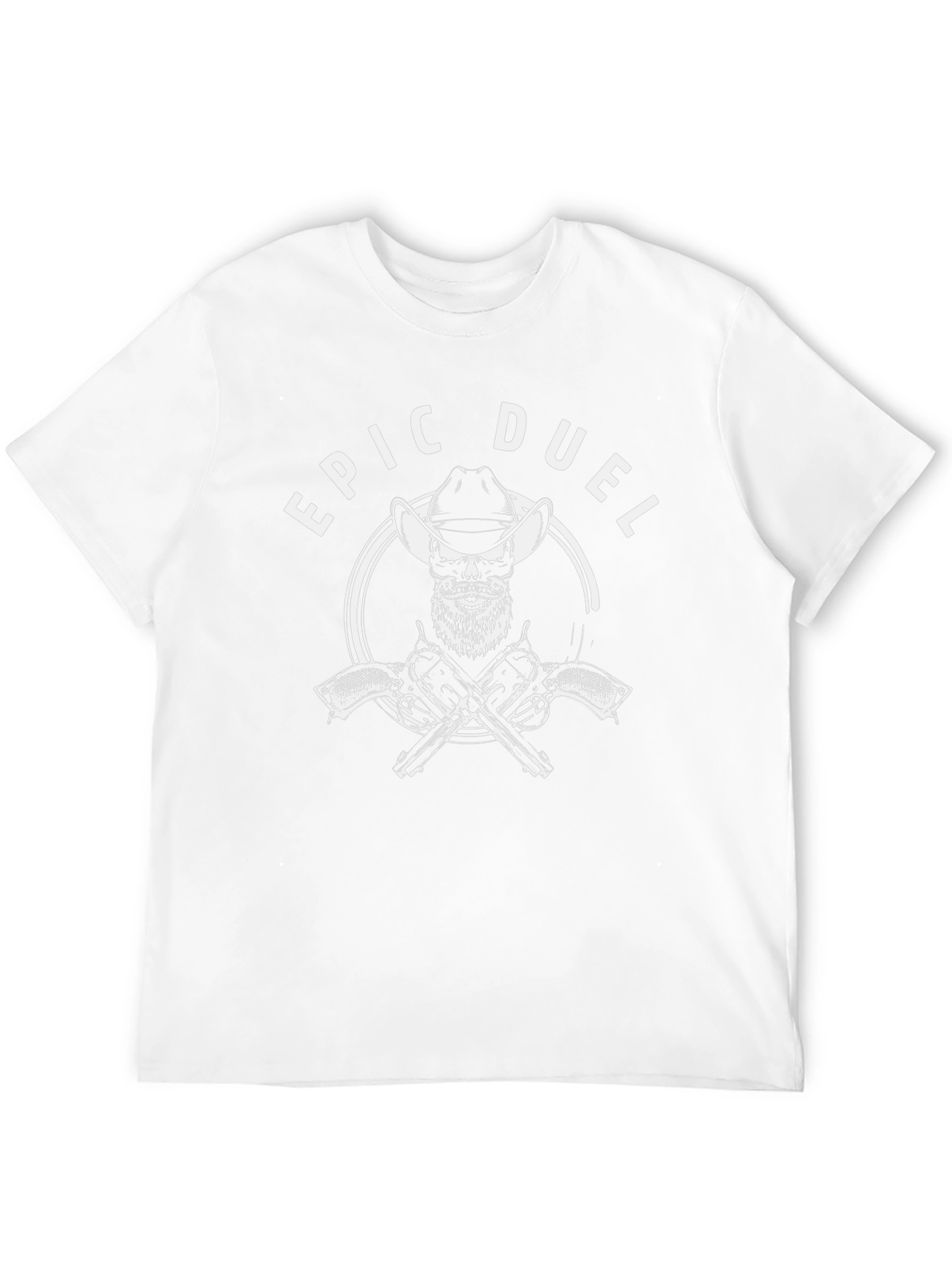 Epic Duel Graphic T-Shirt - Cowboy Skull Design