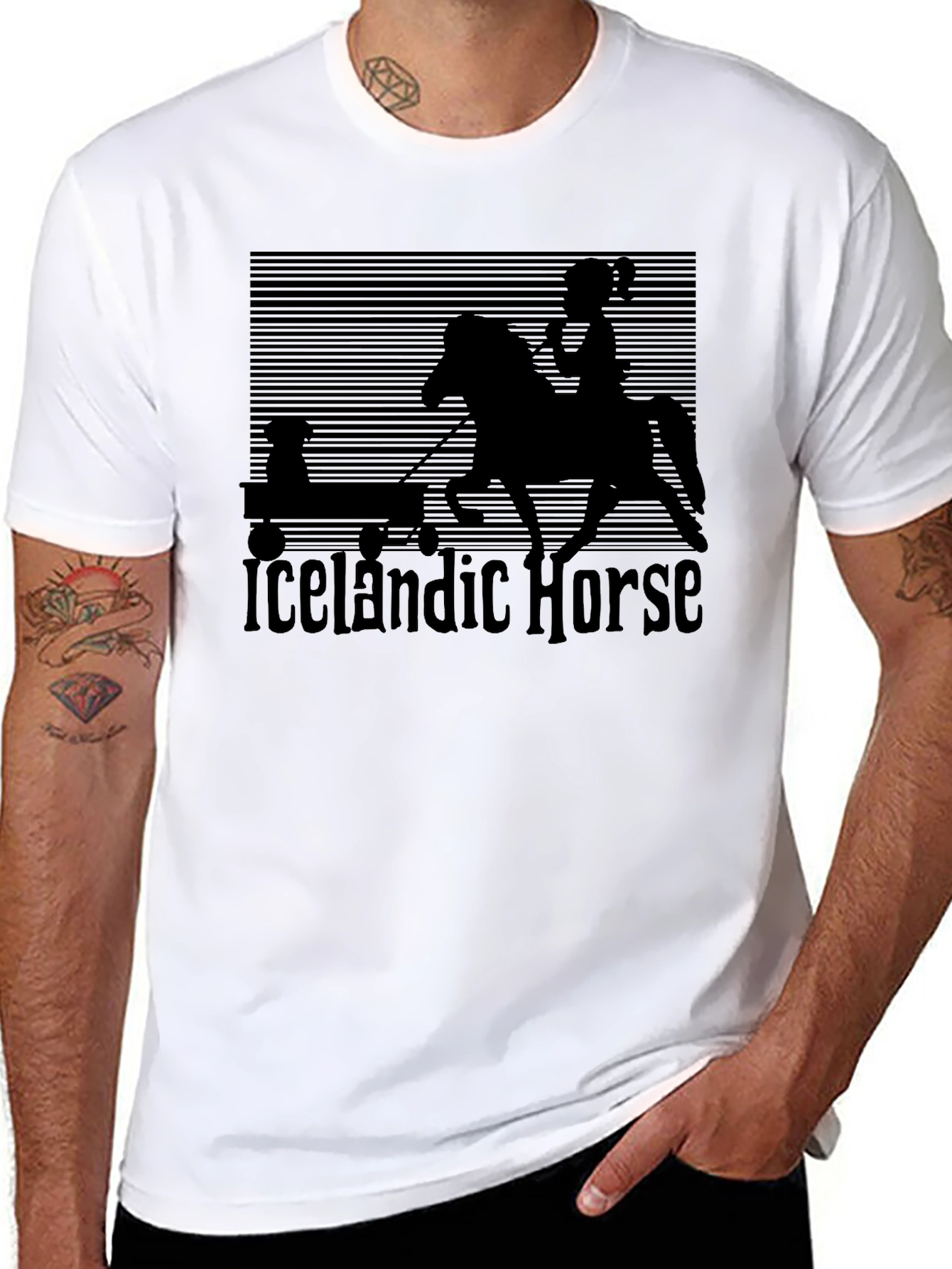 Icelandic Horse Graphic Tee - Black