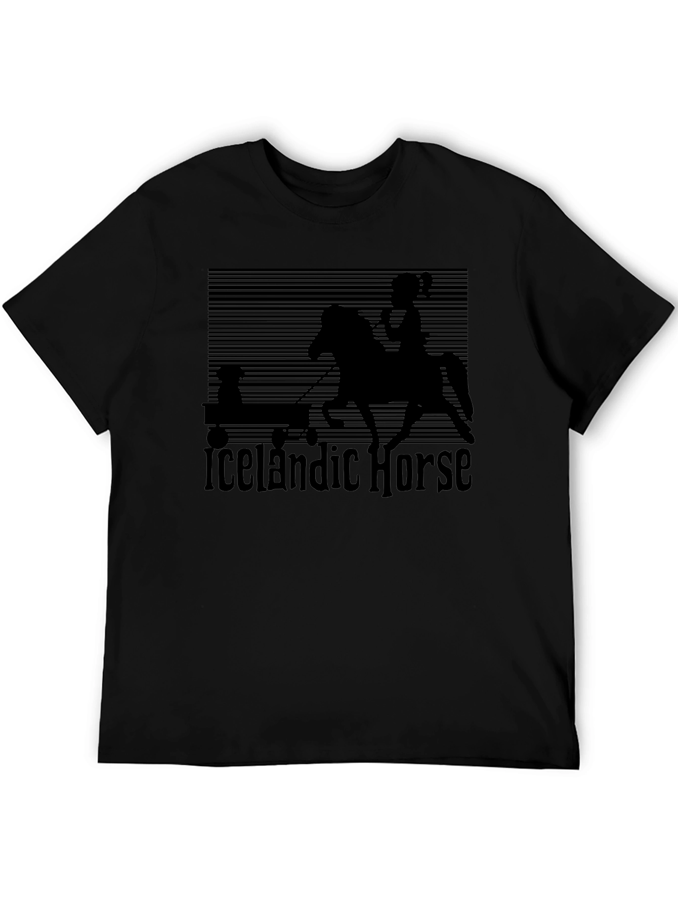 Icelandic Horse Graphic Tee - Black