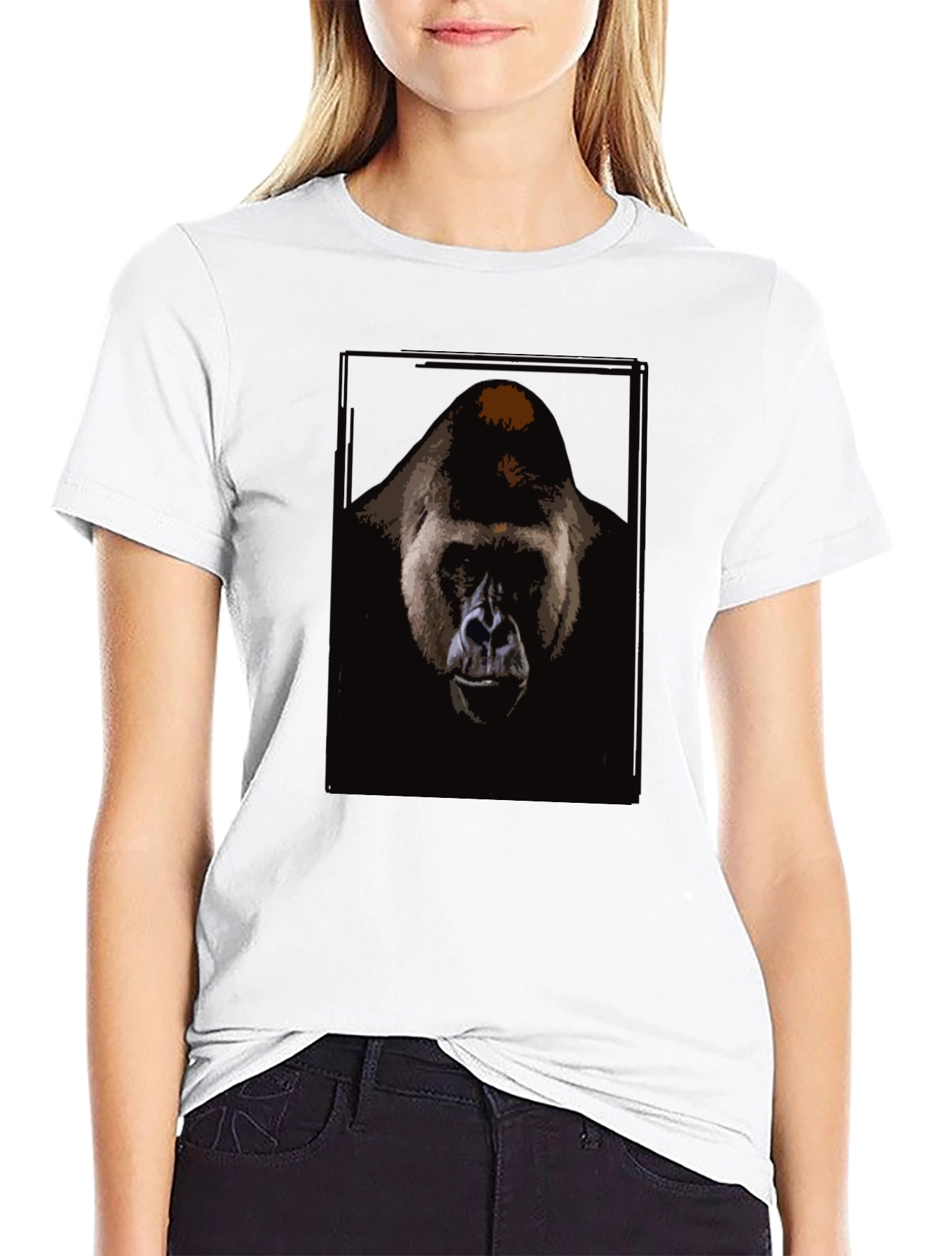 Gorilla Graphic Print Black T-Shirt