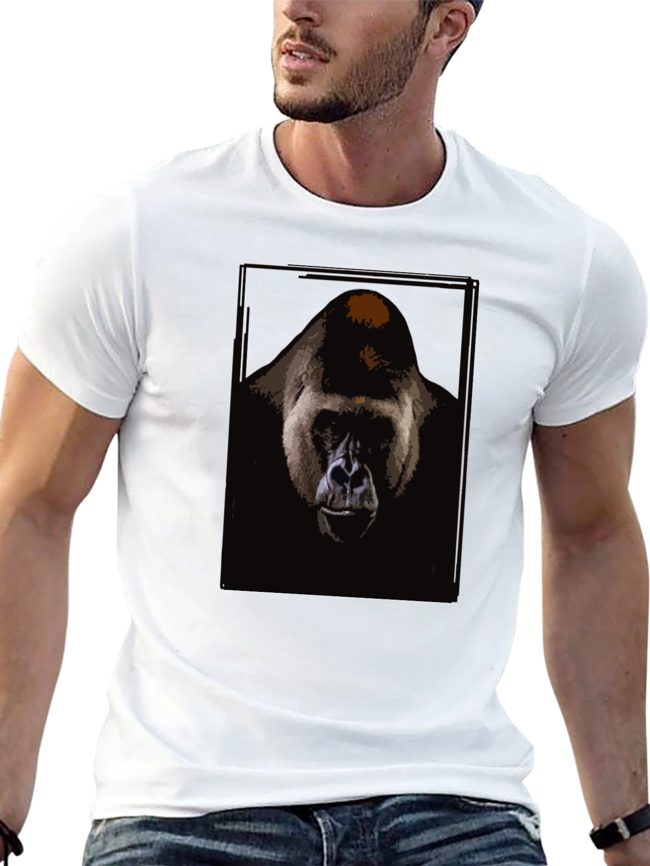 Gorilla Graphic Print Black T-Shirt