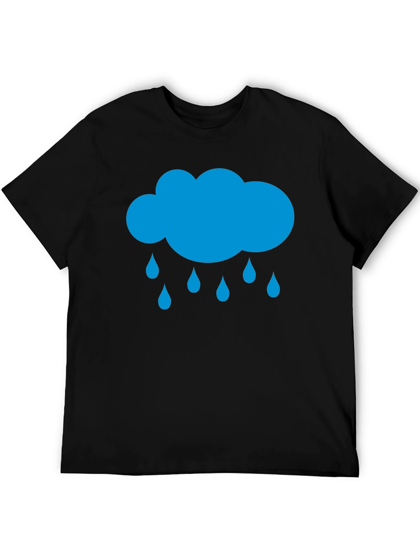Rain Cloud Graphic Tee - Black Cotton T-Shirt