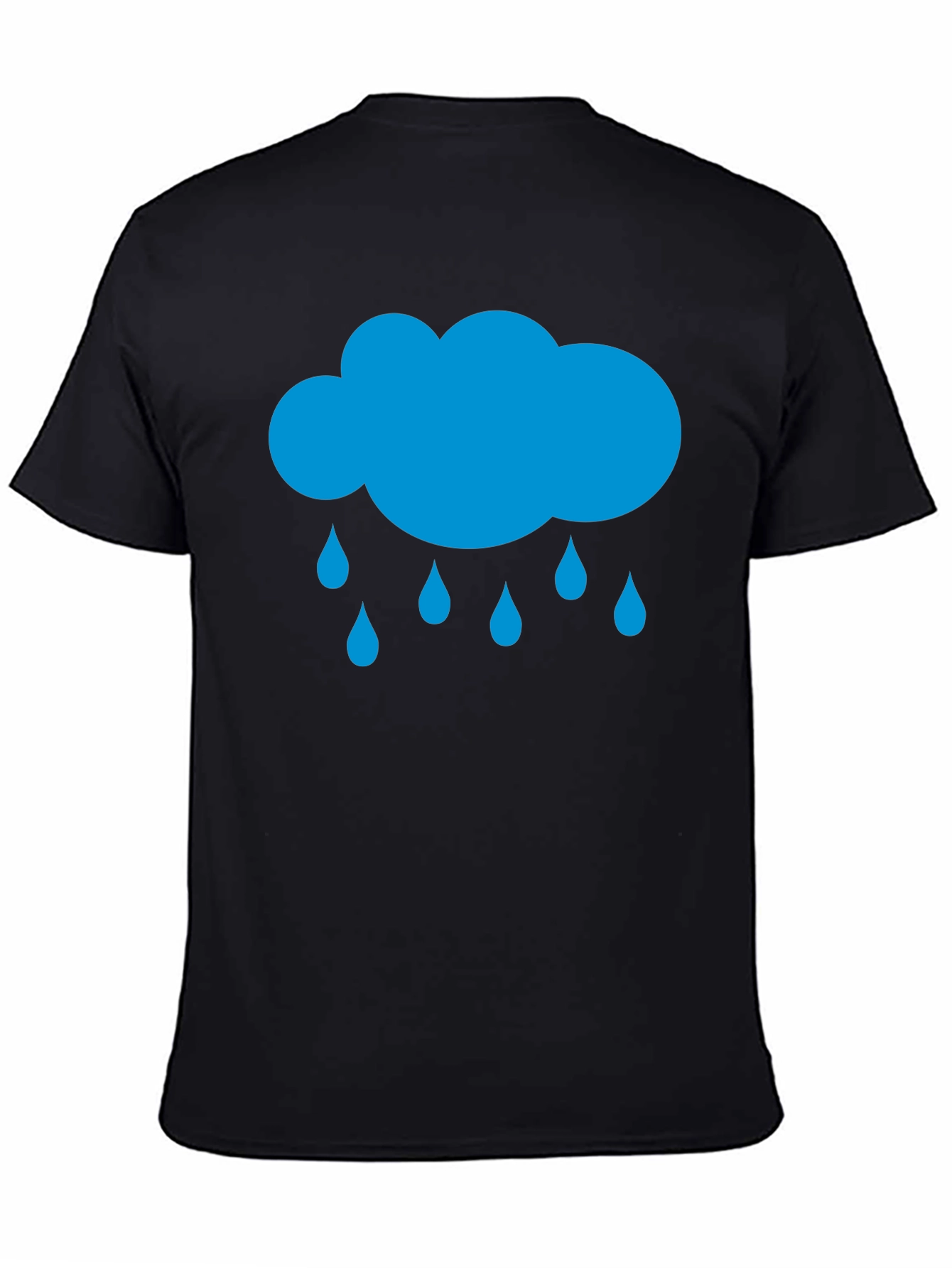 Rain Cloud Graphic Tee - Black Cotton T-Shirt