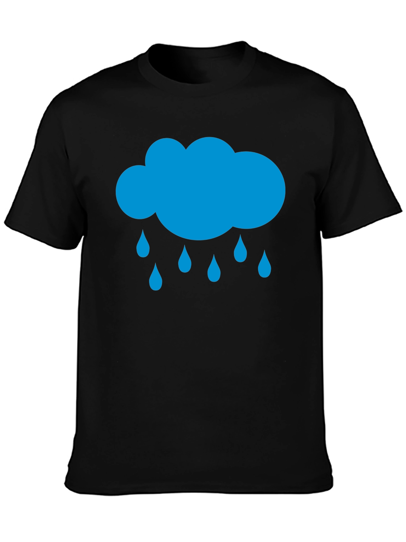 Rain Cloud Graphic Tee - Black Cotton T-Shirt