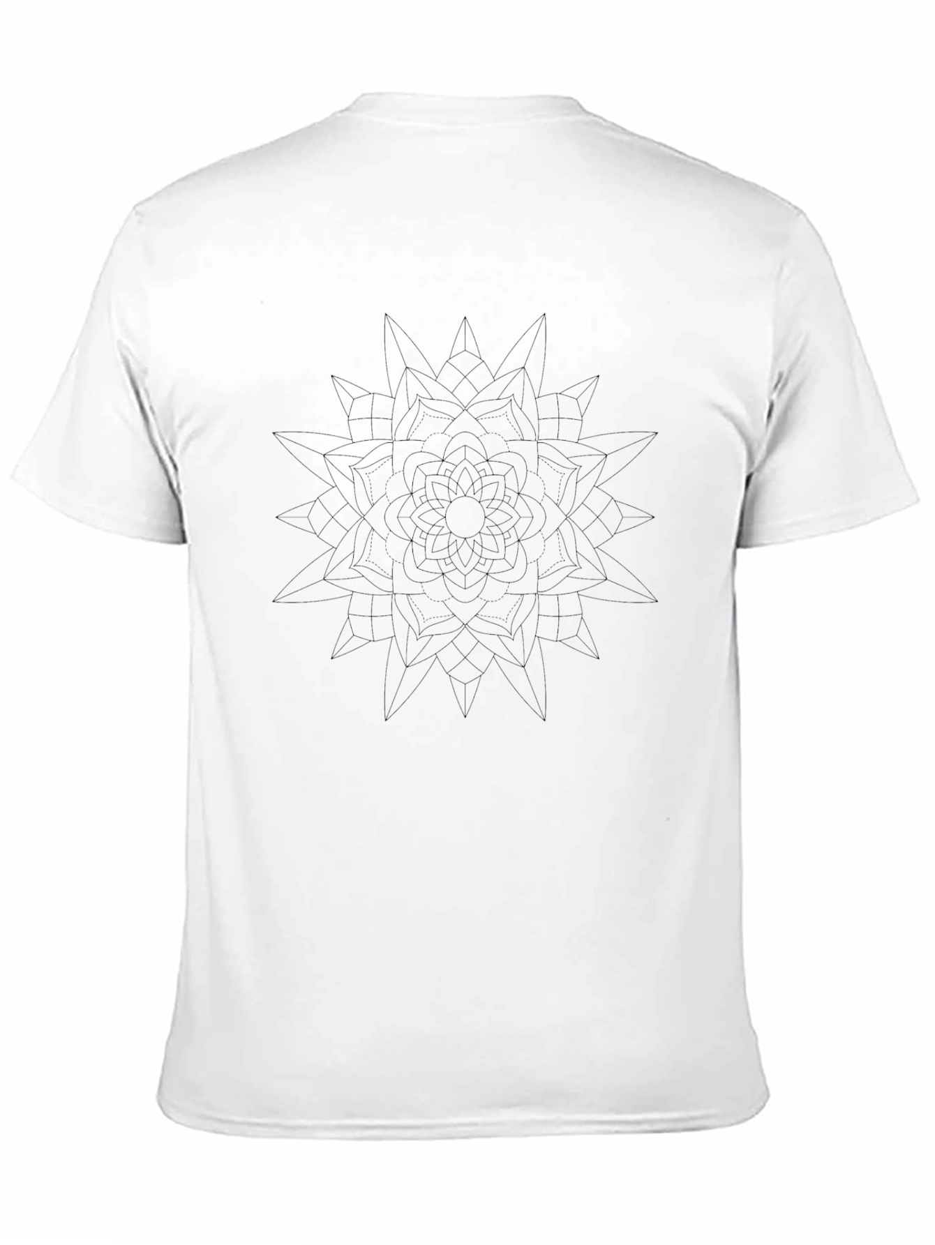 Geometric Mandala Print Black T-Shirt