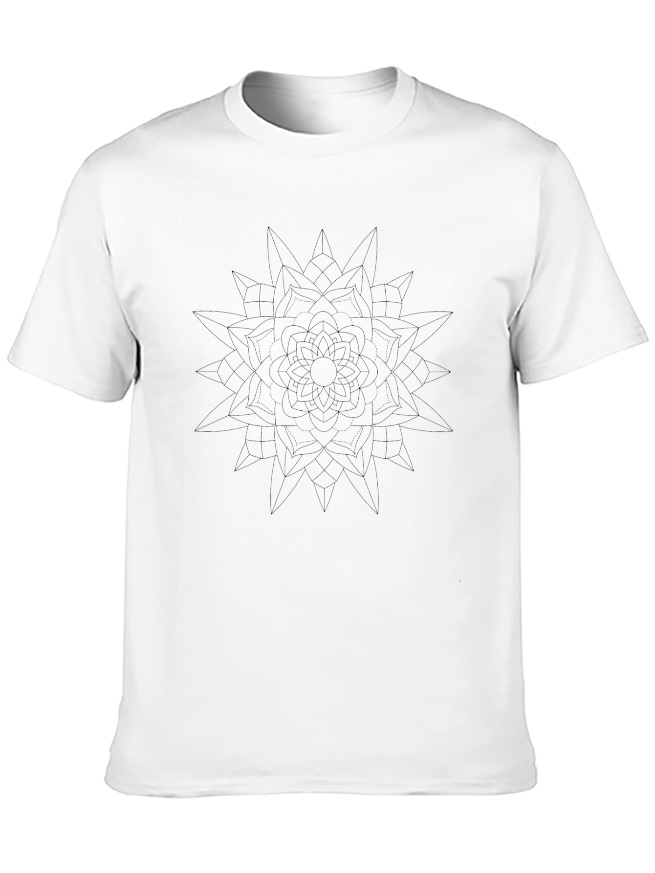 Geometric Mandala Print Black T-Shirt