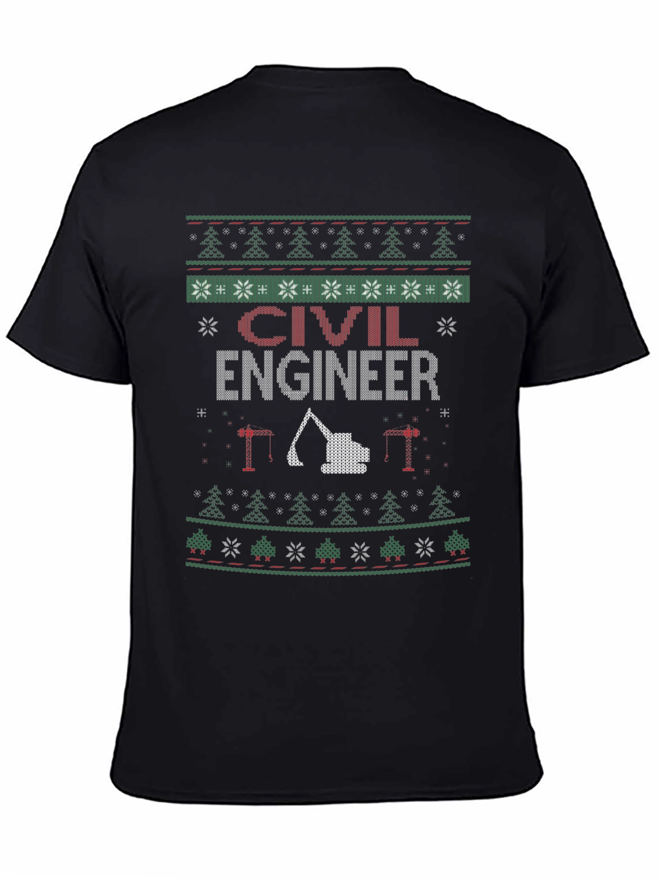 Civil Engineer Ugly Christmas Sweater T-Shirt