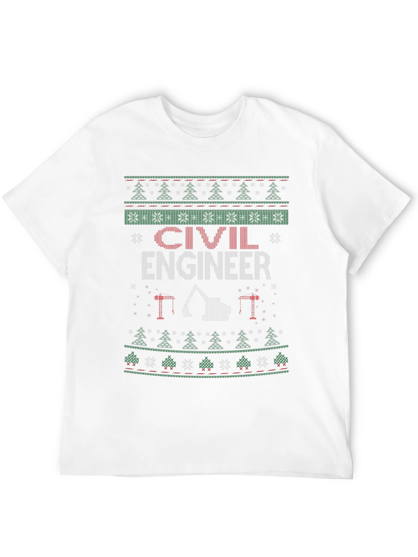 Civil Engineer Ugly Christmas Sweater T-Shirt
