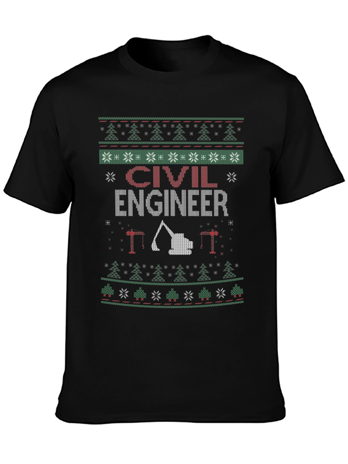 Civil Engineer Ugly Christmas Sweater T-Shirt