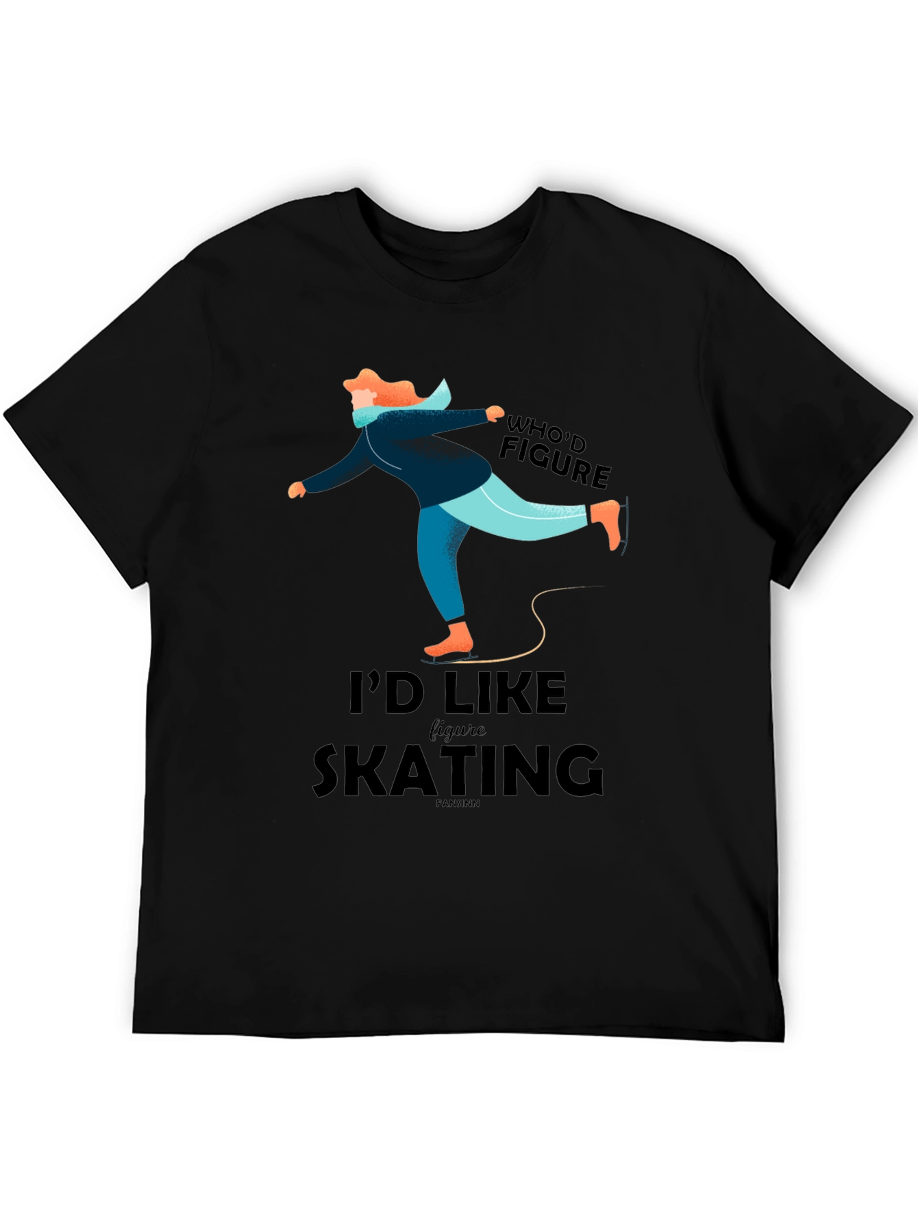 Figure Skating Graphic Tee - Black Casual T-Shirt