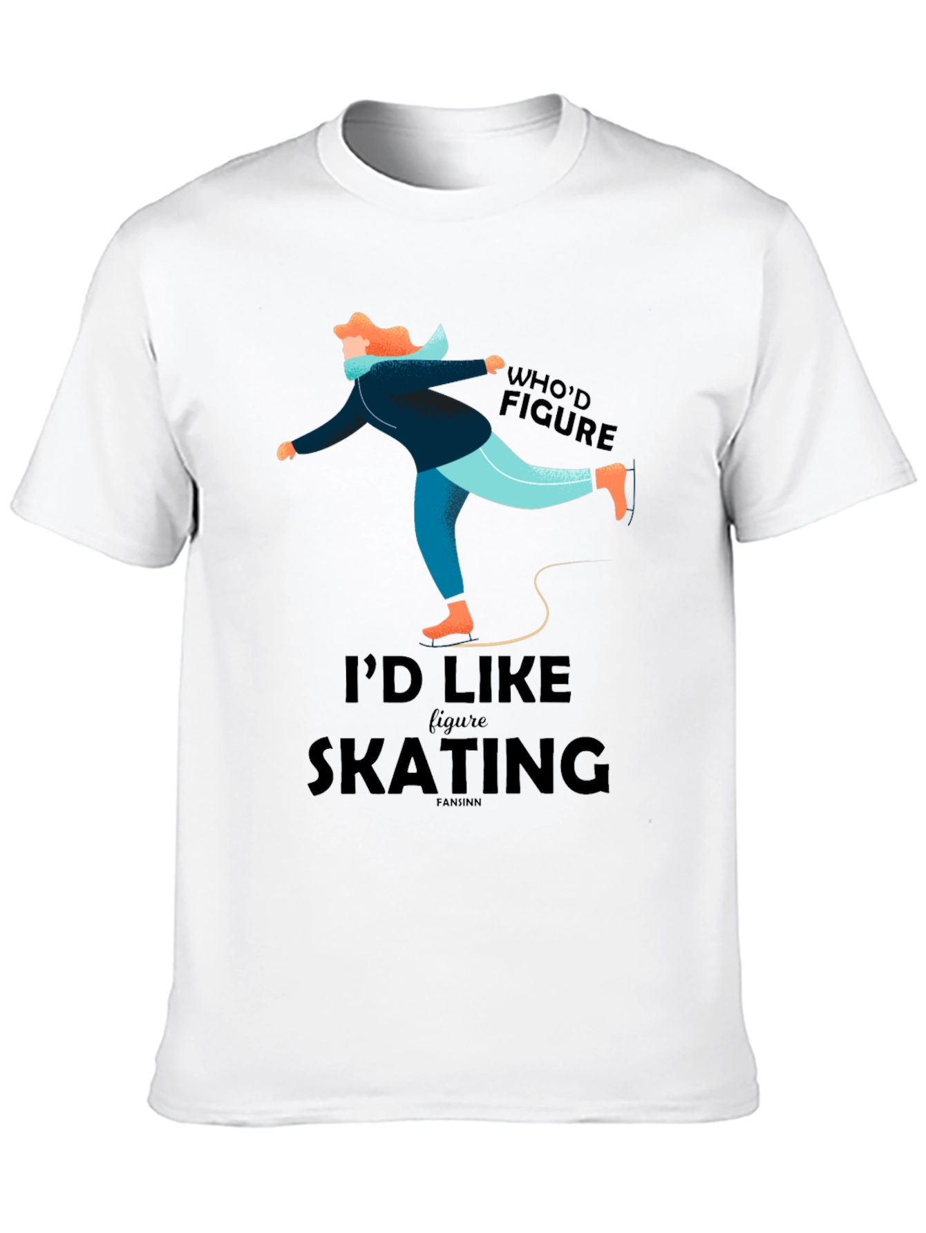 Figure Skating Graphic Tee - Black Casual T-Shirt