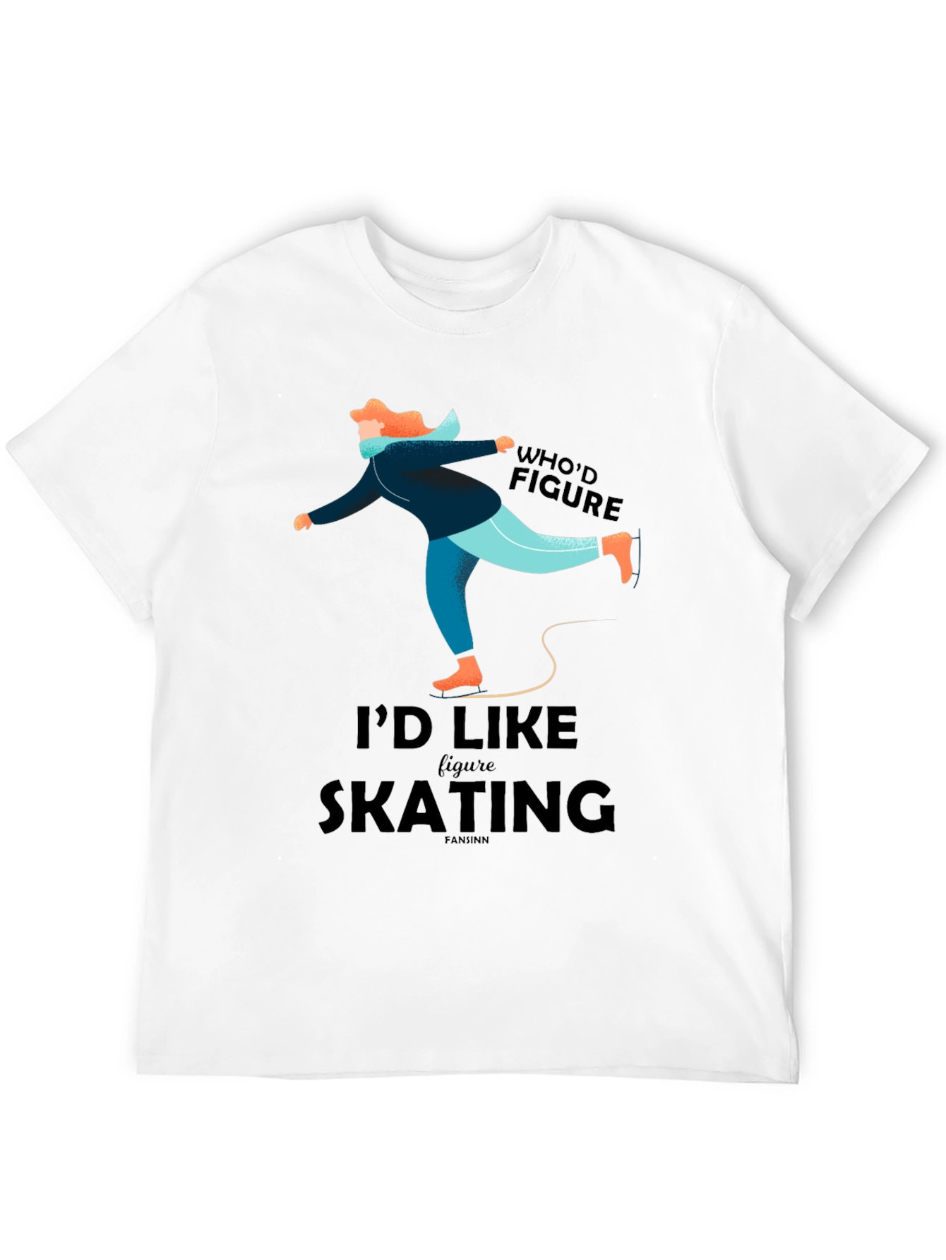 Figure Skating Graphic Tee - Black Casual T-Shirt