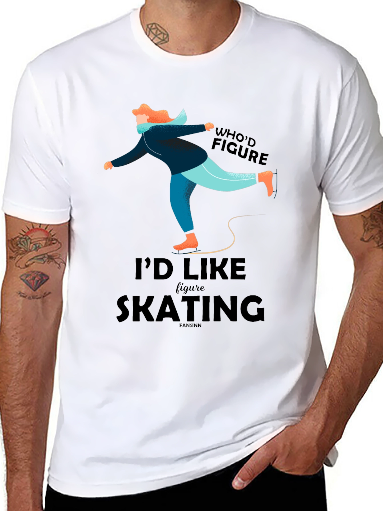 Figure Skating Graphic Tee - Black Casual T-Shirt