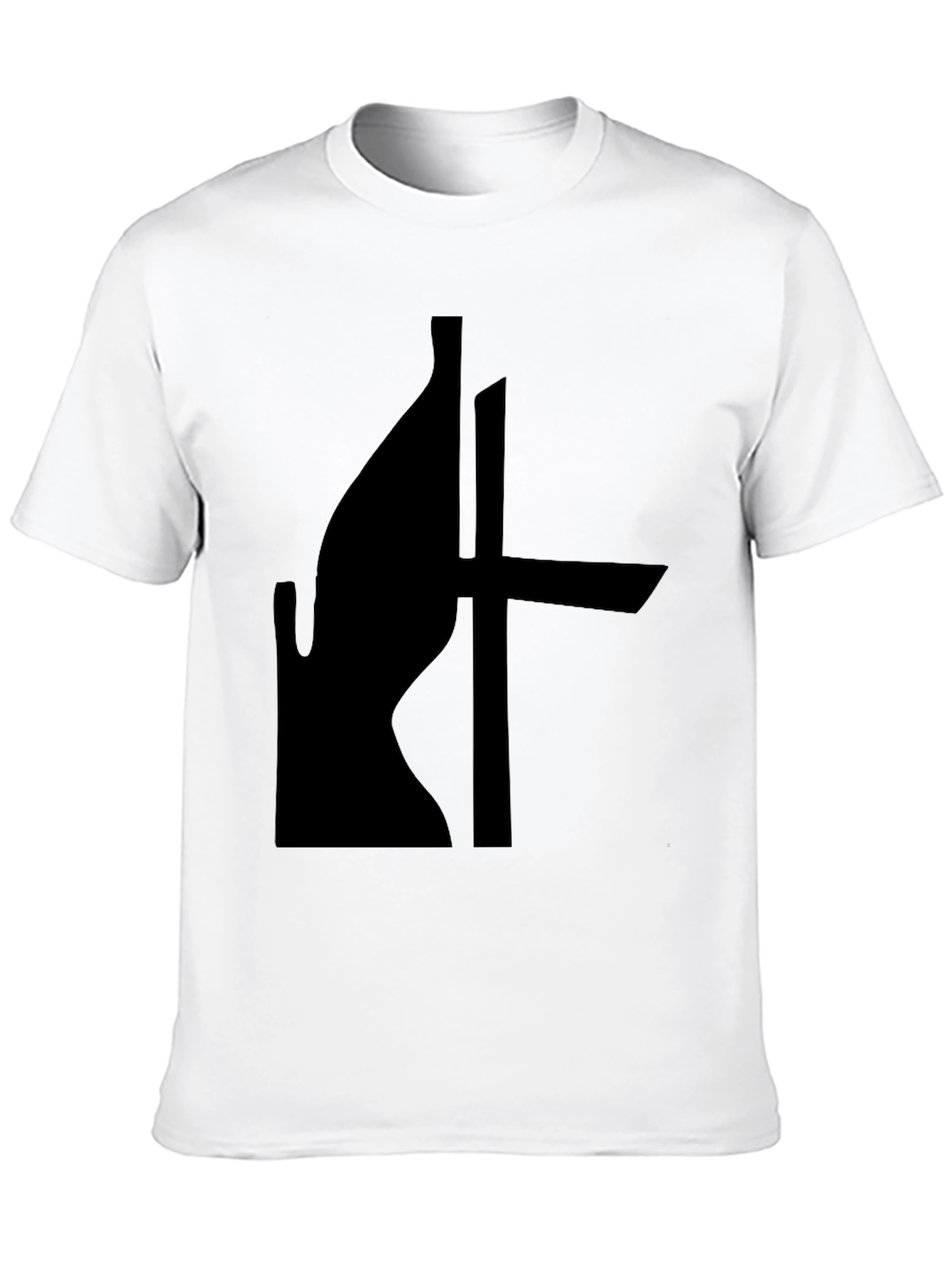 Abstract Silhouette Graphic Black T-Shirt