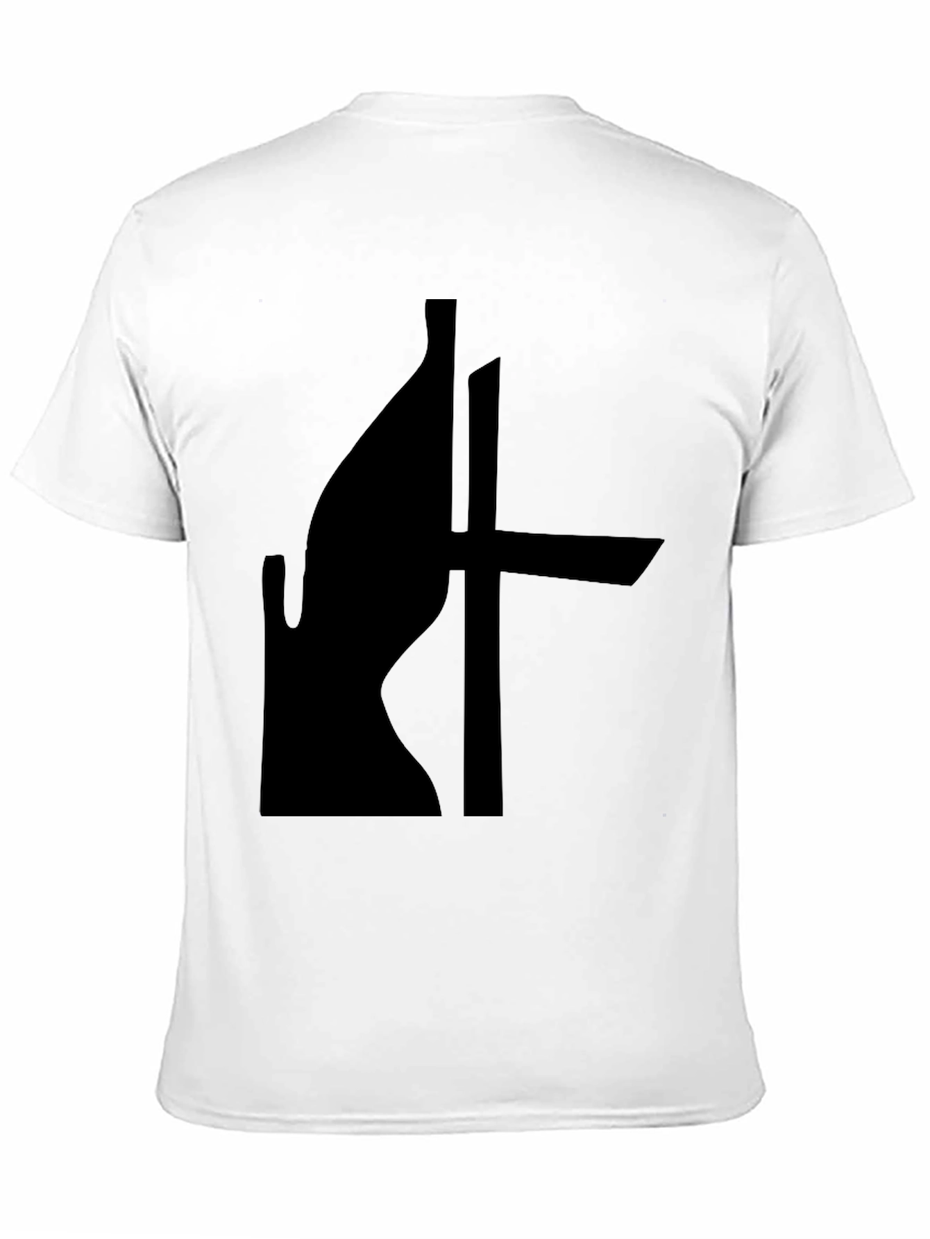 Abstract Silhouette Graphic Black T-Shirt