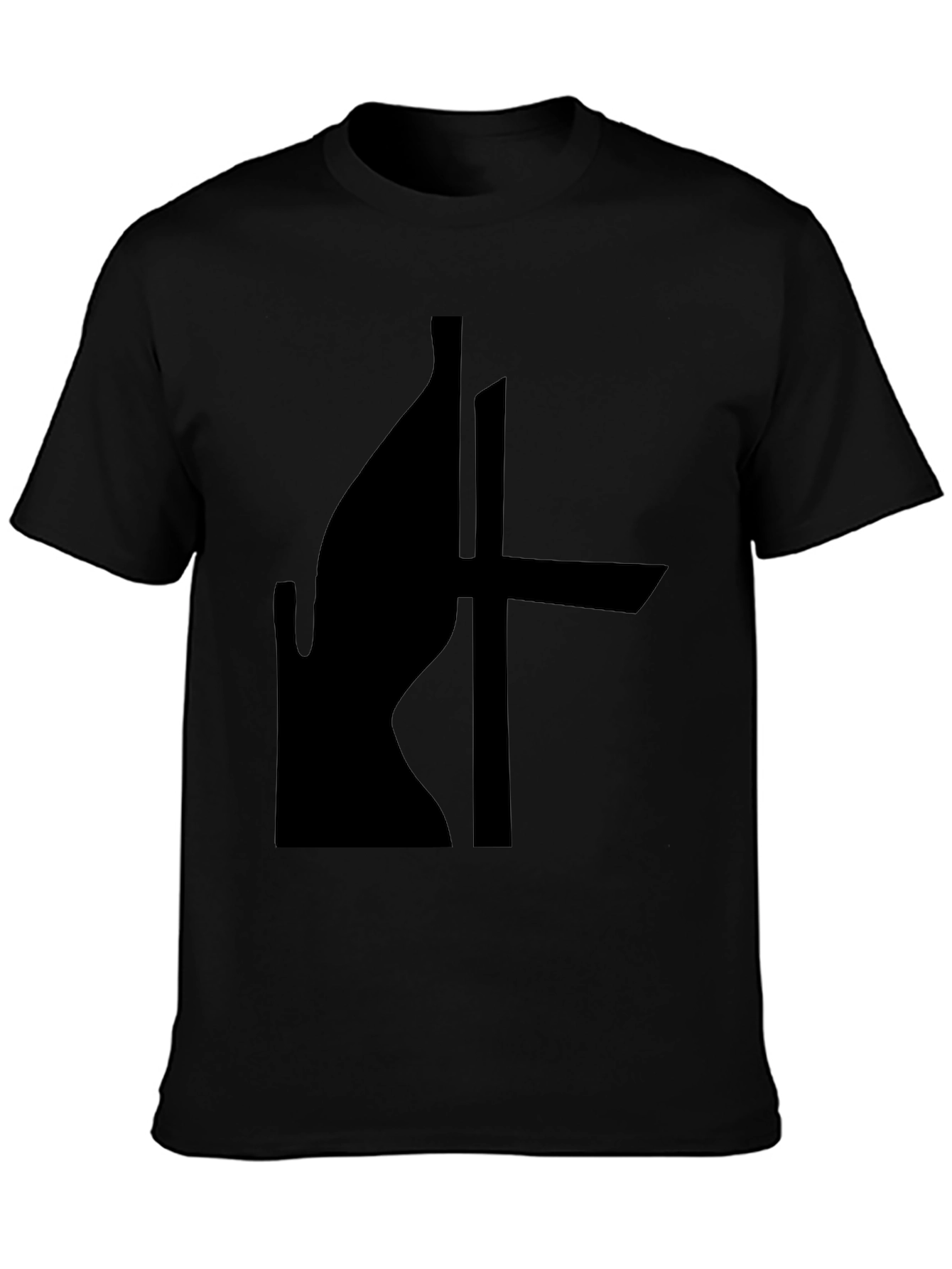 Abstract Silhouette Graphic Black T-Shirt