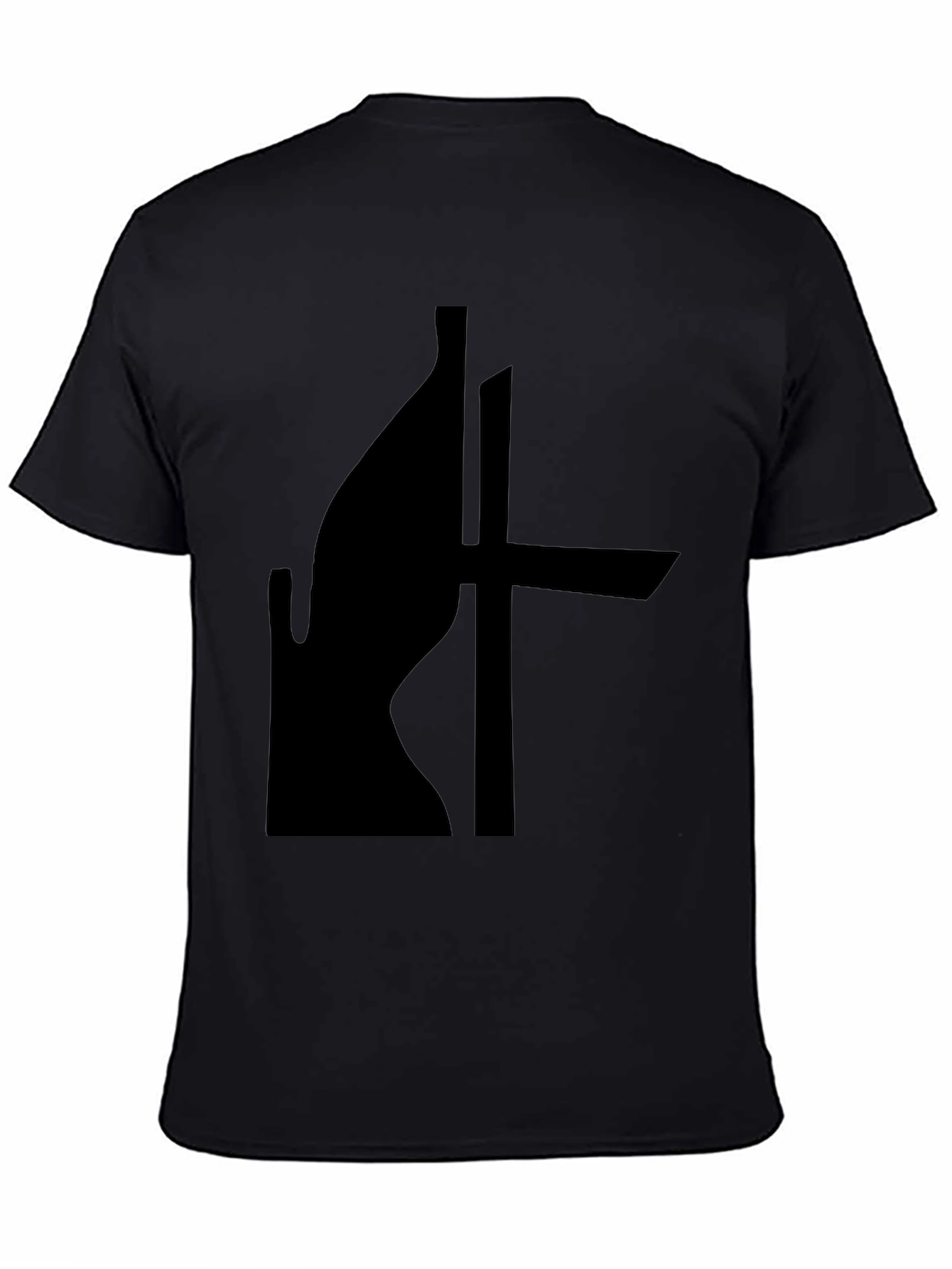 Abstract Silhouette Graphic Black T-Shirt