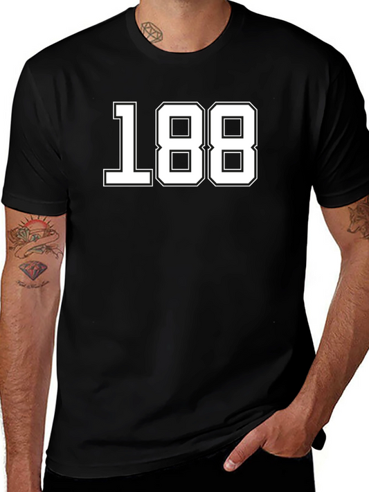 Black T-Shirt with White Number 188