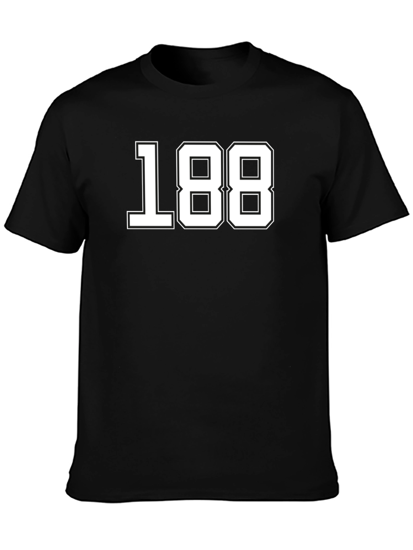 Black T-Shirt with White Number 188
