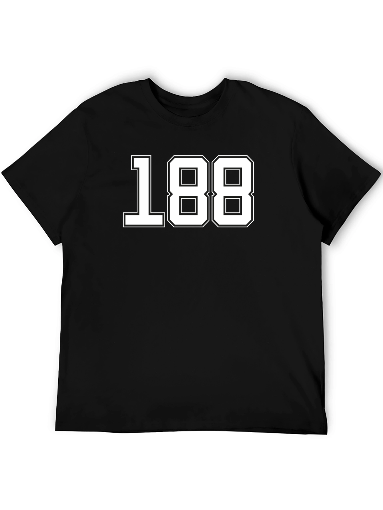 Black T-Shirt with White Number 188