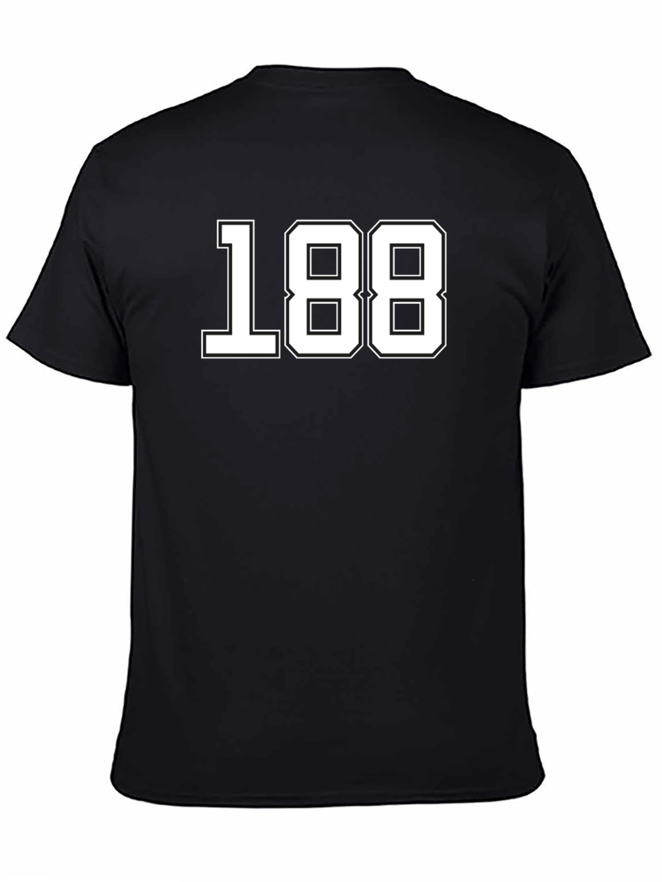 Black T-Shirt with White Number 188