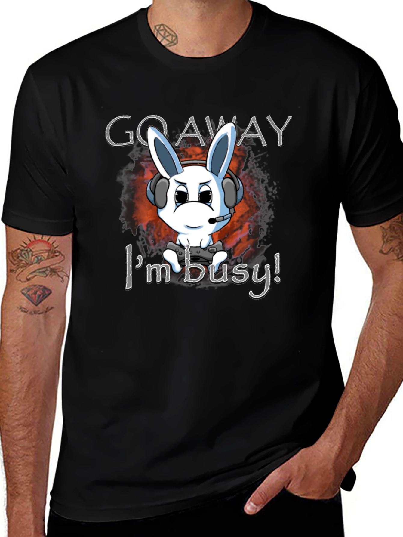 Gamer Bunny T-Shirt - Go Away Im Busy