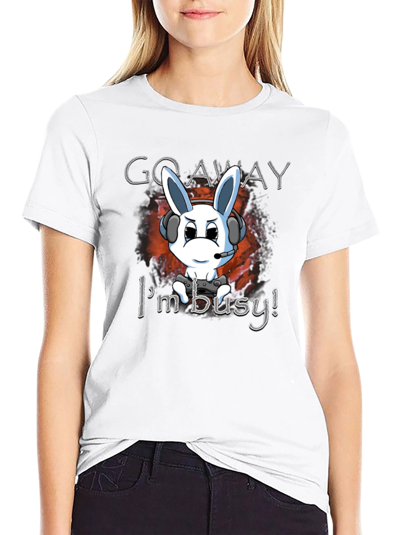 Gamer Bunny T-Shirt - Go Away Im Busy