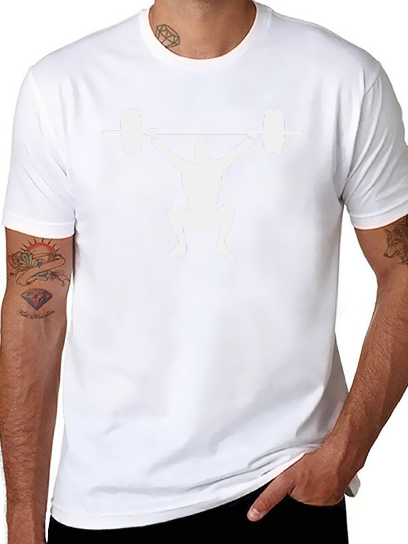Weightlifting Squat Silhouette Black T-Shirt