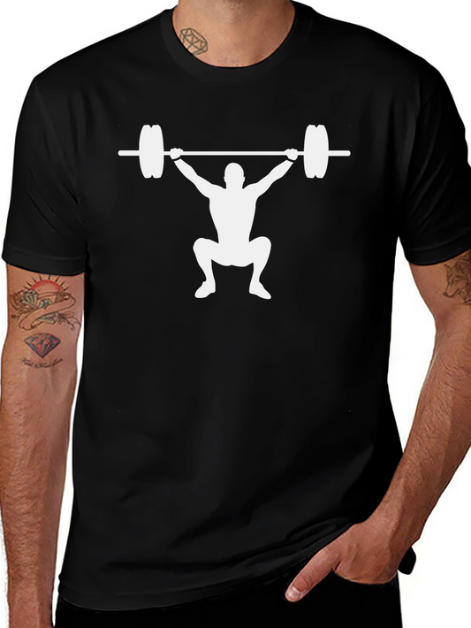 Weightlifting Squat Silhouette Black T-Shirt