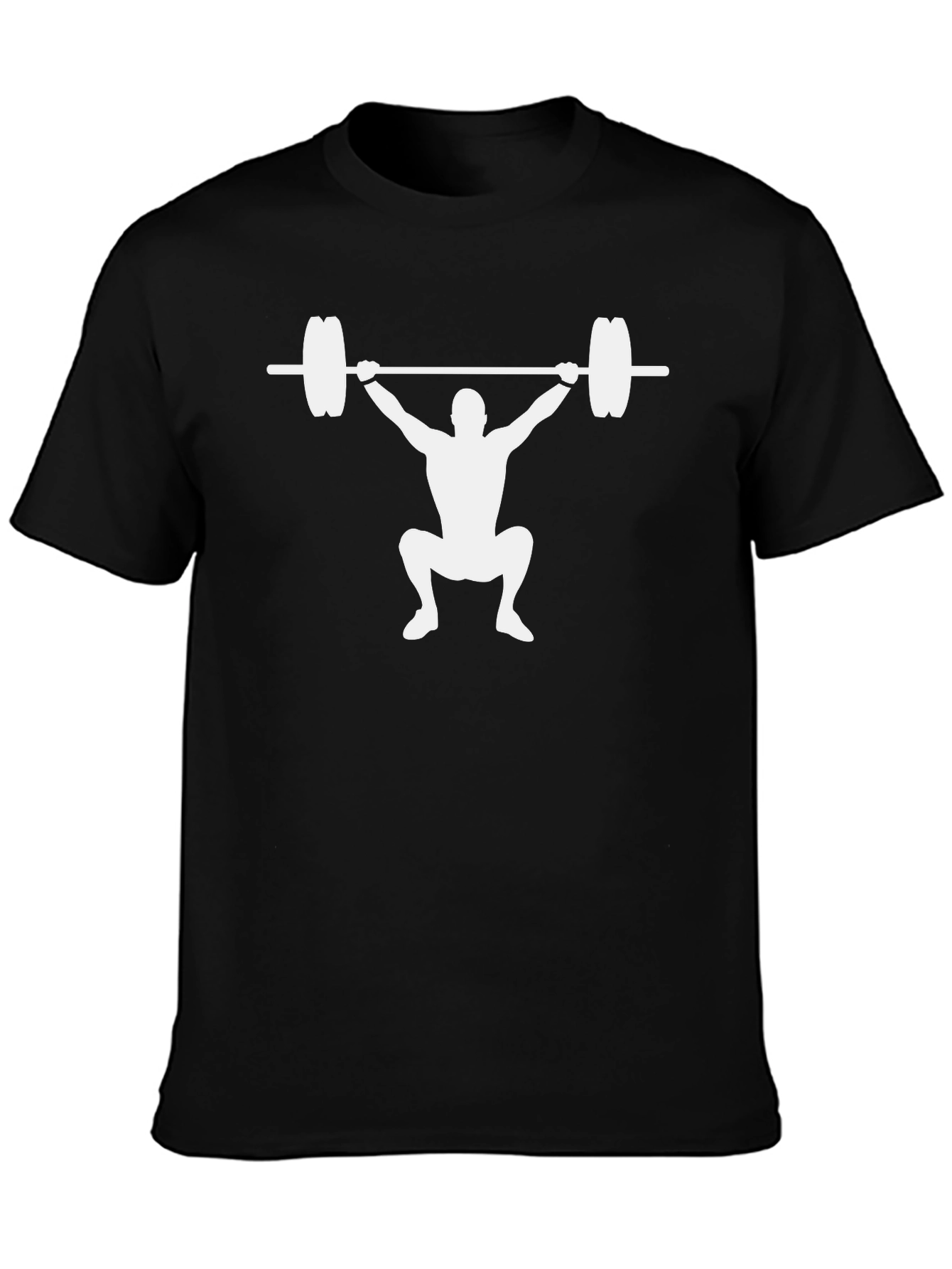 Weightlifting Squat Silhouette Black T-Shirt