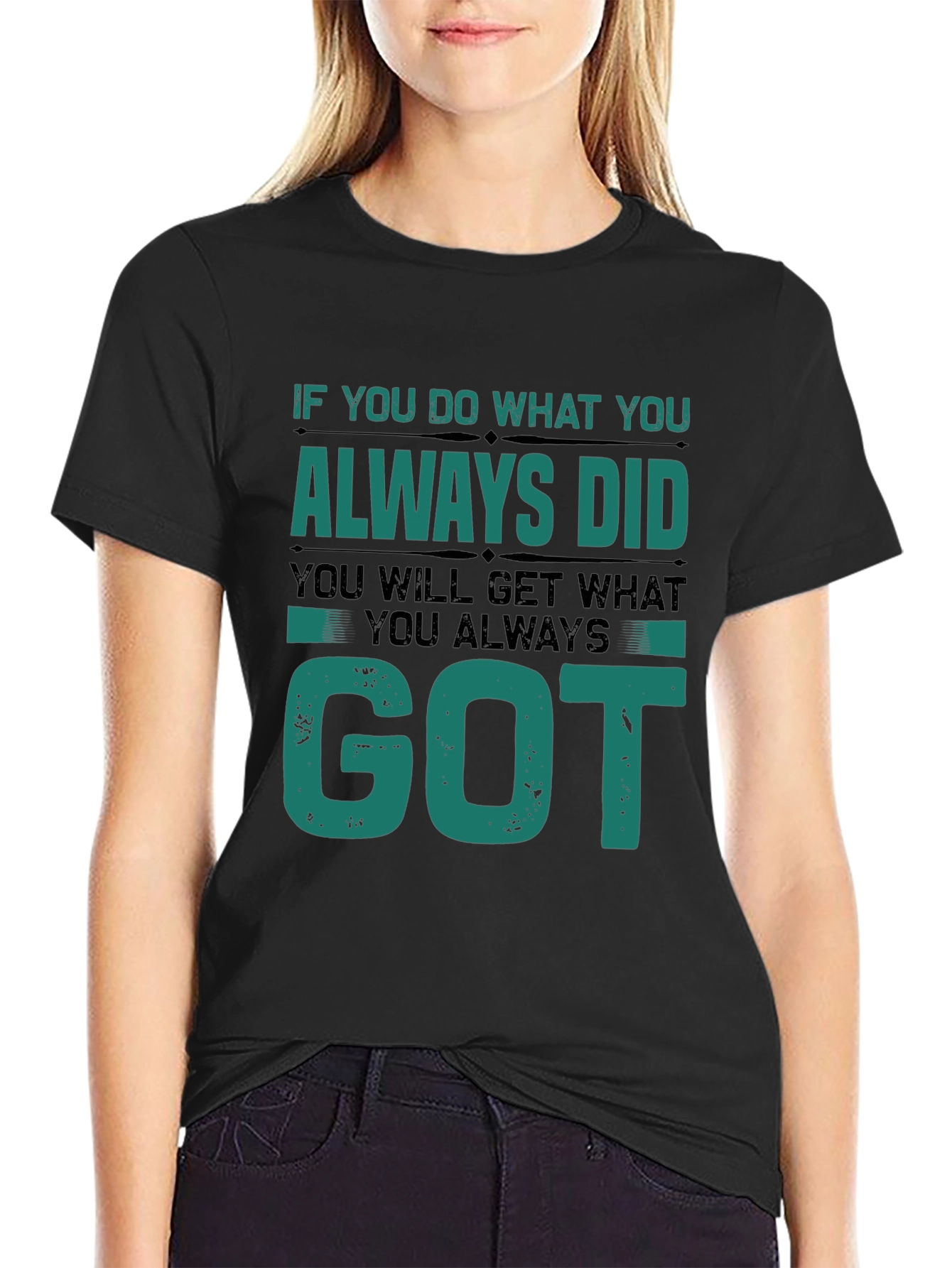 Motivational Quote Graphic T-Shirt - Black