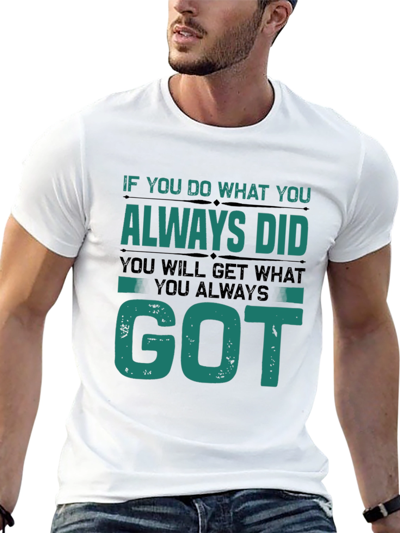 Motivational Quote Graphic T-Shirt - Black