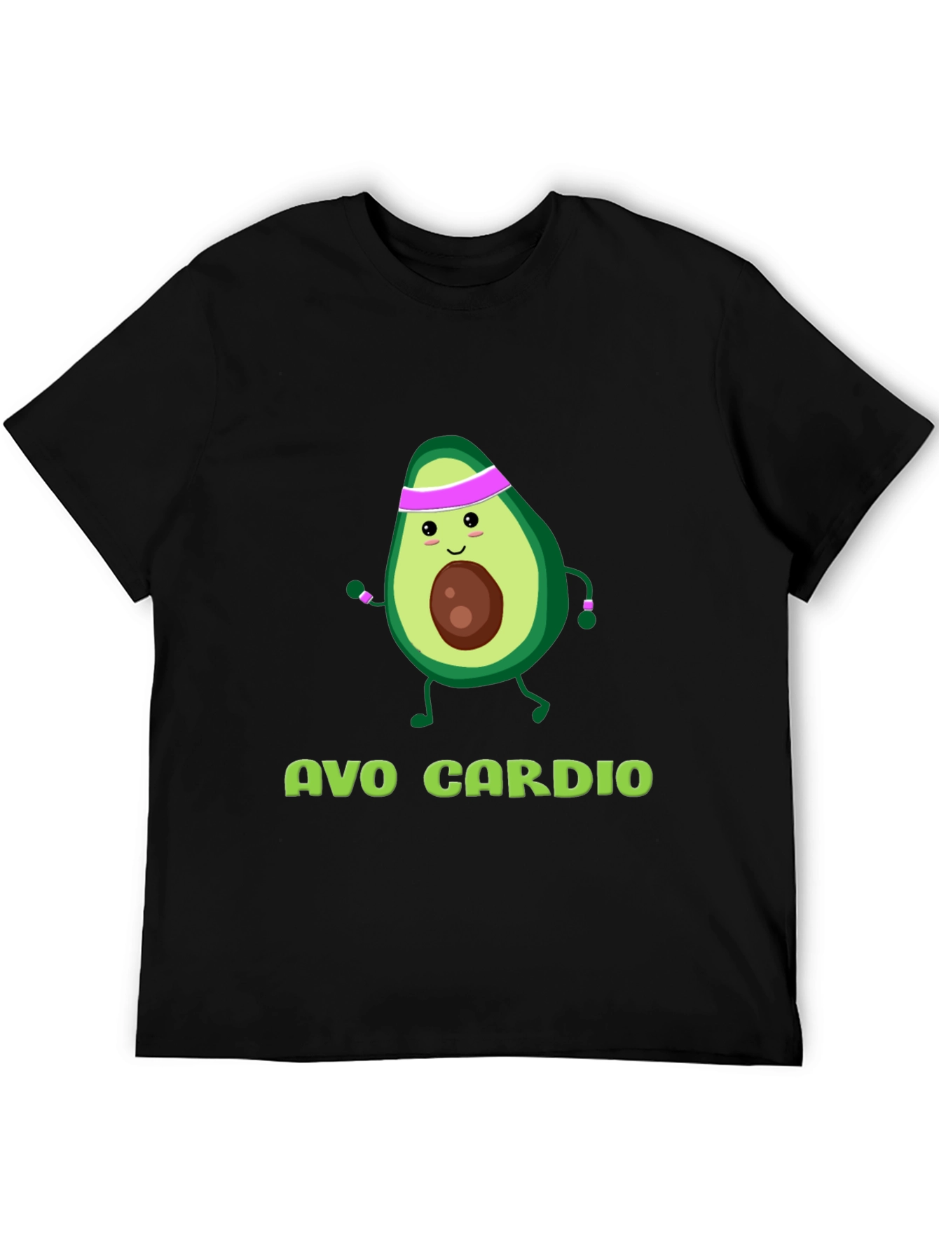 Avo Cardio Black T-Shirt Funny Avocado Workout Tee