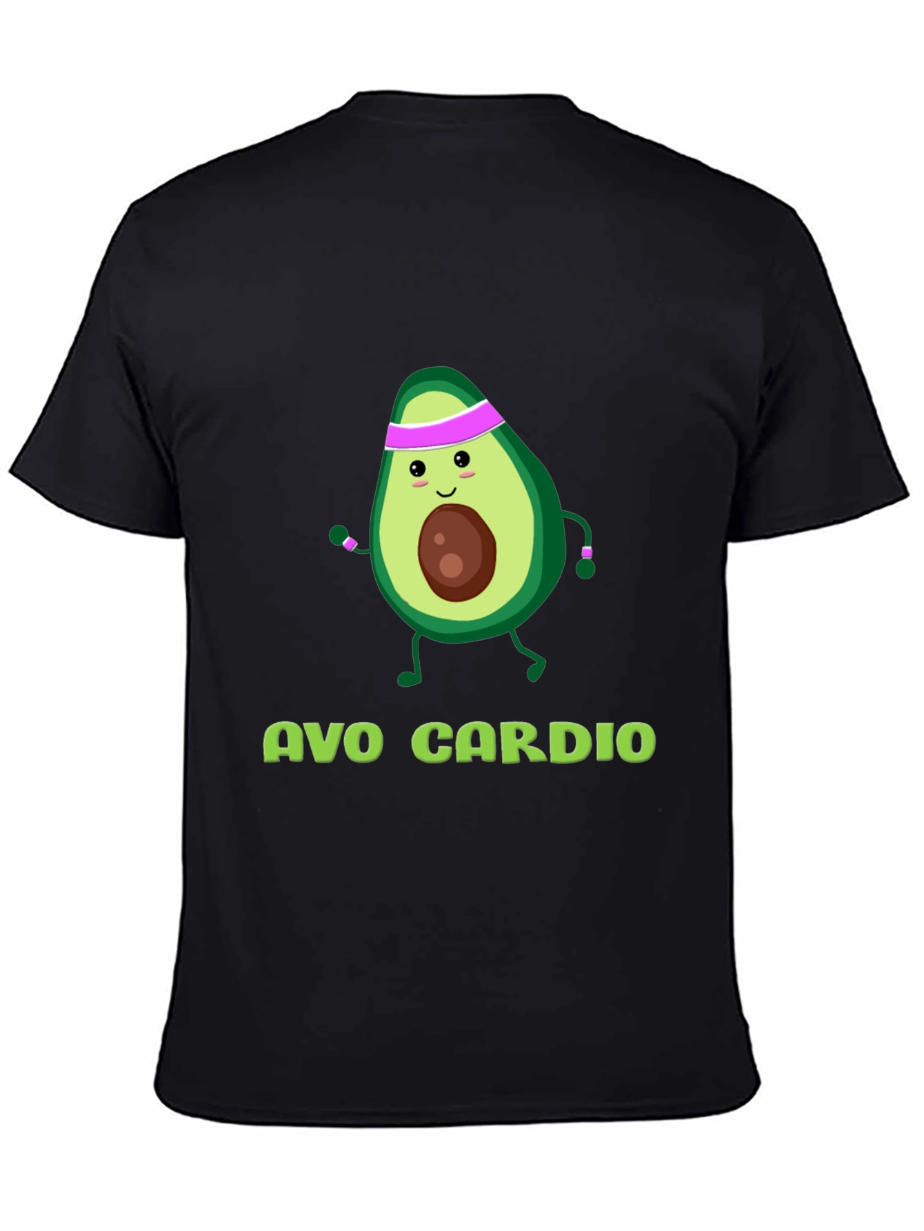 Avo Cardio Black T-Shirt Funny Avocado Workout Tee