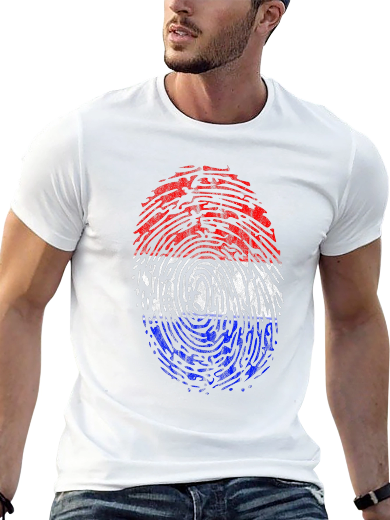 Fingerprint Flag Graphic Tee - Black