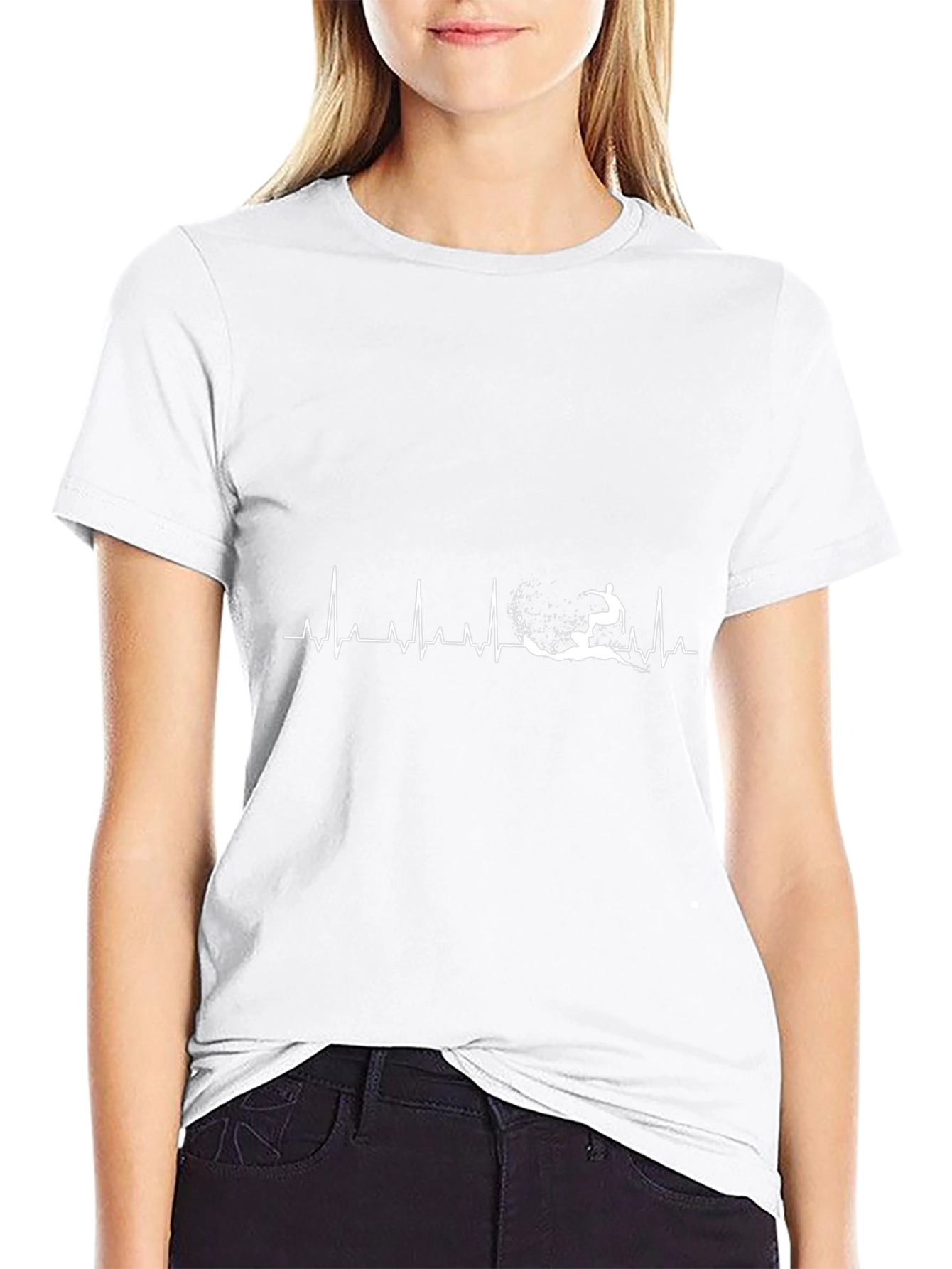 Surfing Heartbeat T-Shirt - Black