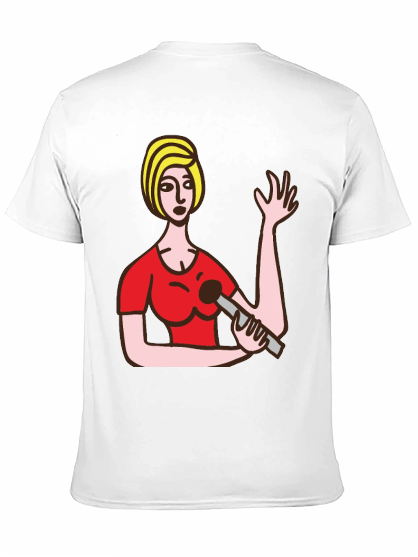 Cartoon Woman Graphic Black T-Shirt