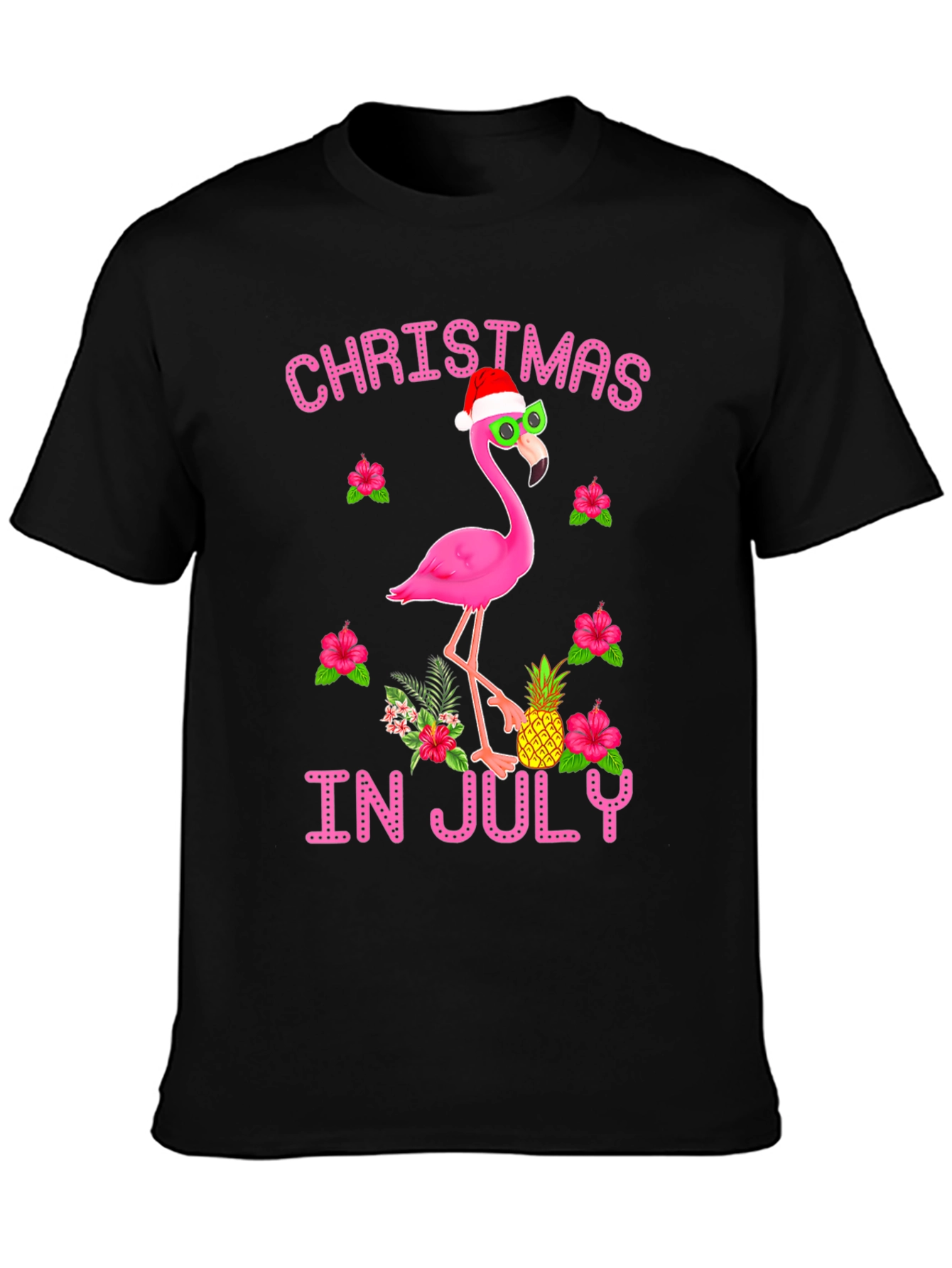 Christmas in July Flamingo T-Shirt