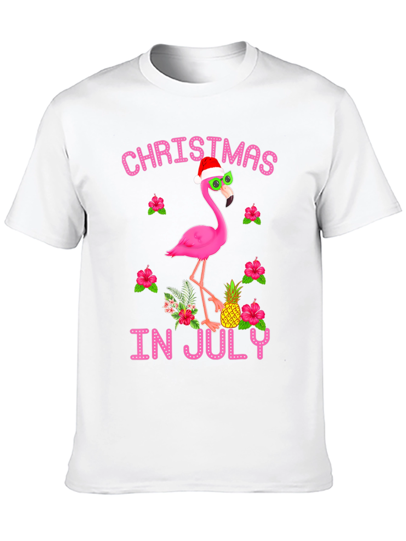 Christmas in July Flamingo T-Shirt