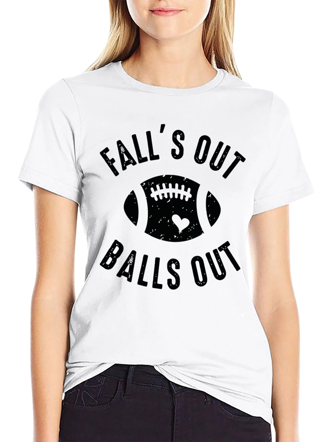 Falls Out Balls Out Football Graphic T-Shirt