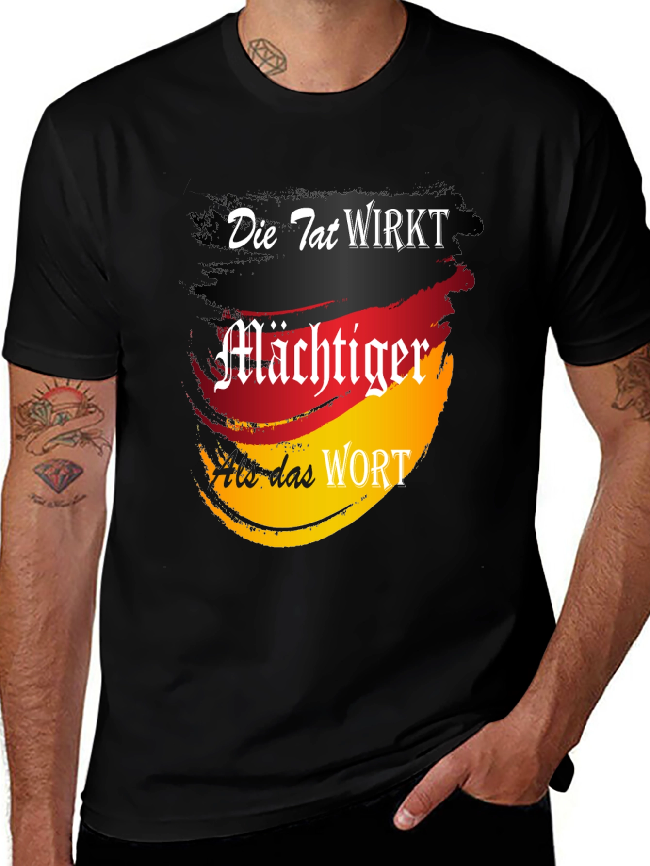 German Flag Die Tat Wirkt Graphic Tee