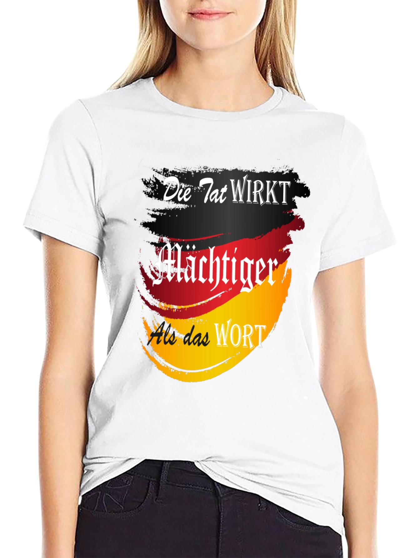 German Flag Die Tat Wirkt Graphic Tee
