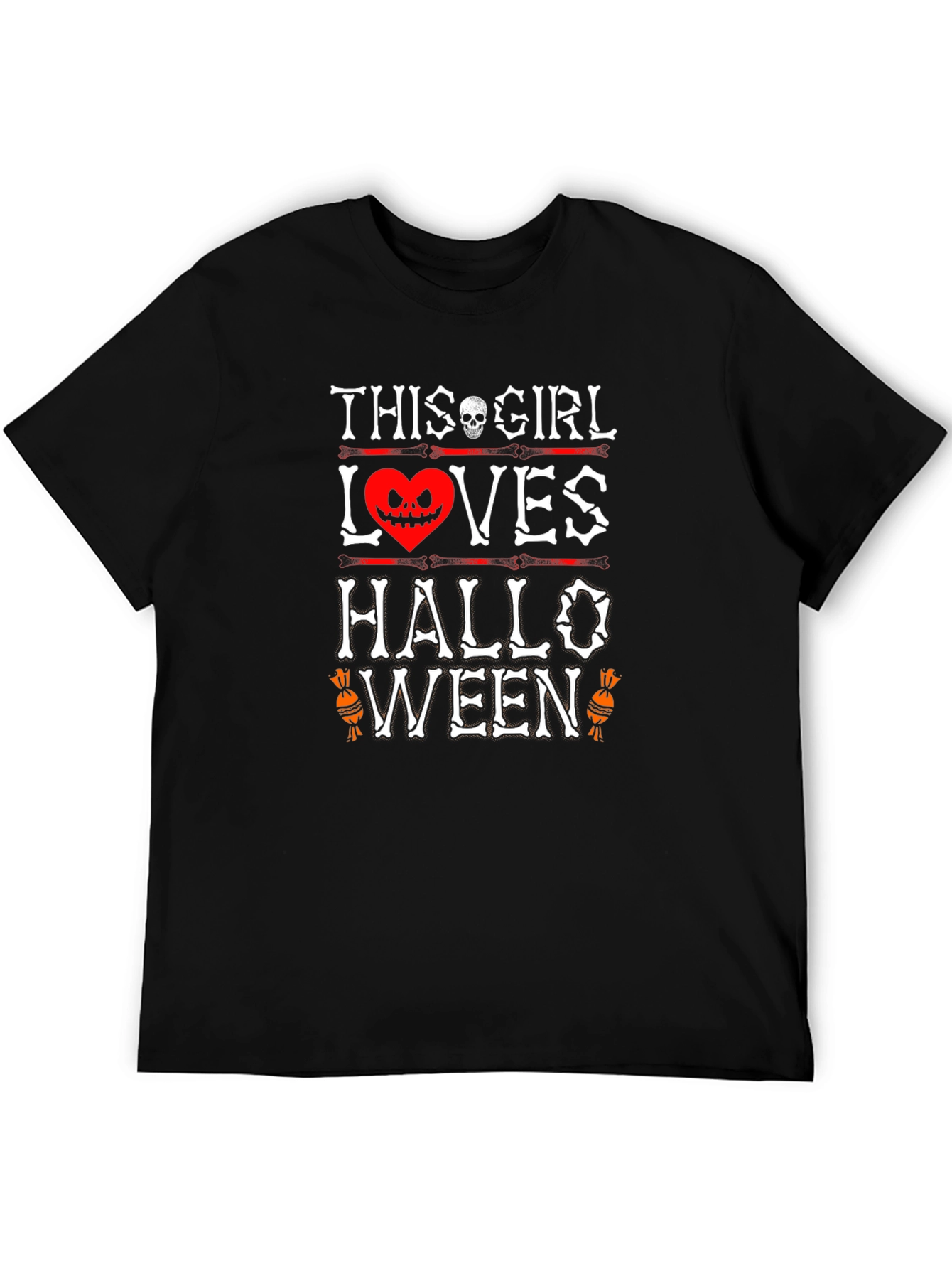 Halloween Girl Skeleton Heart T-Shirt