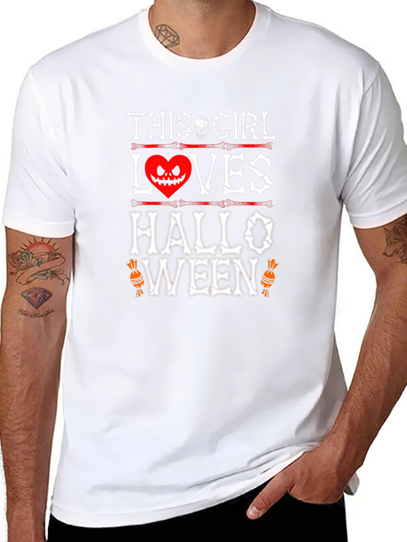 Halloween Girl Skeleton Heart T-Shirt